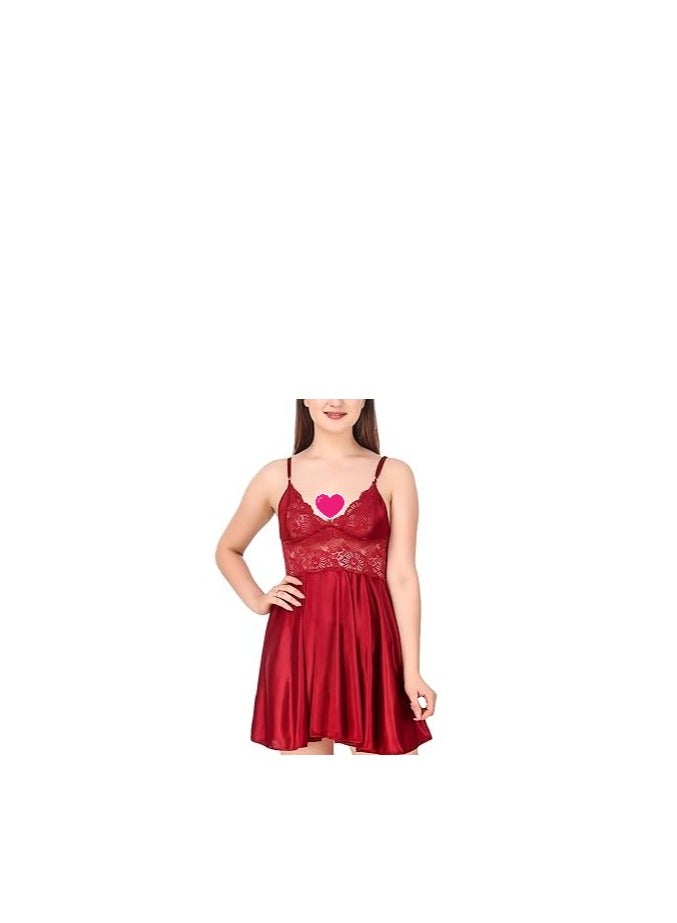 Accessorize Kingdom Accessorize Kingdom Women's Satin Solid Night Wear (Size - Free Size)  - Image 1