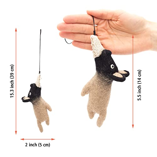 GLACIART ONE Dog Car Interior Hanging Ornament | Funny & Fuzzy Dog Rear View Mirror Accessories, Cute Swinging Charm for Bag, Wallet or Lanyard | Great as Decoration, Party Favors & Gifts - Image 5