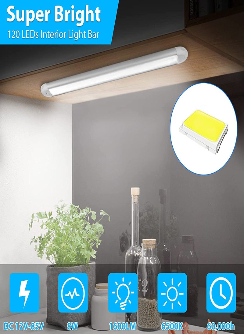 Loquat LED Interior Light Bar, 12v RV Lights Interior Led Strip Lights with ON/Off Switch, 120LEDs 1500LM 8W, for Enclosed Cargo Trailer, Car RV Van Truck Lorry Camper Boat Caravan Motorhome (2Pcs) - Image 2