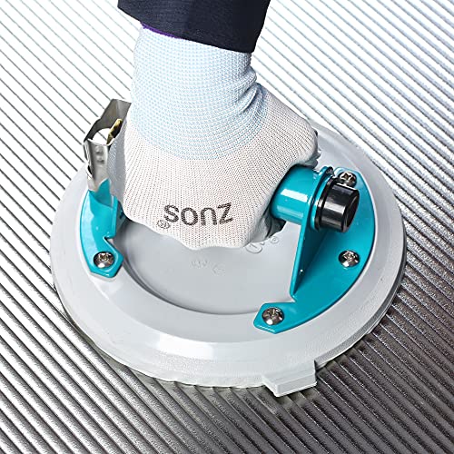 ZUOS 8" vacuum Suction Cup for Granite & Glass Lifting, Vacuum Suction Cup Vacuum Glass Lifter with Metal Handle and ABS Pump,500 lbs Load Capacity(Gray suction cup) - Image 3