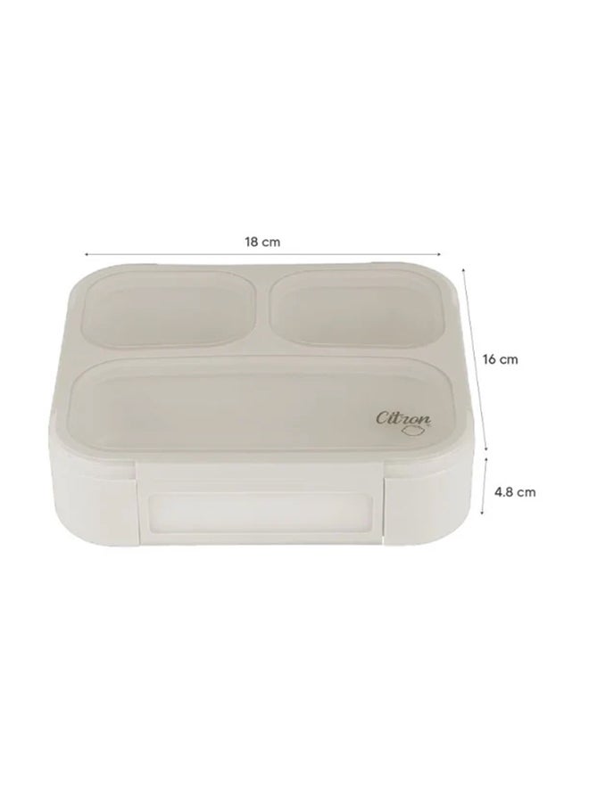 Citron Lunchbox with Fork and Spoon - Dusty Blue - Durable Leakproof Bento Box with 3 Compartments - BPA-Free, Microwave & Dishwasher Safe - Includes Cutlery - Ideal for Kids & Adults  - Image 4