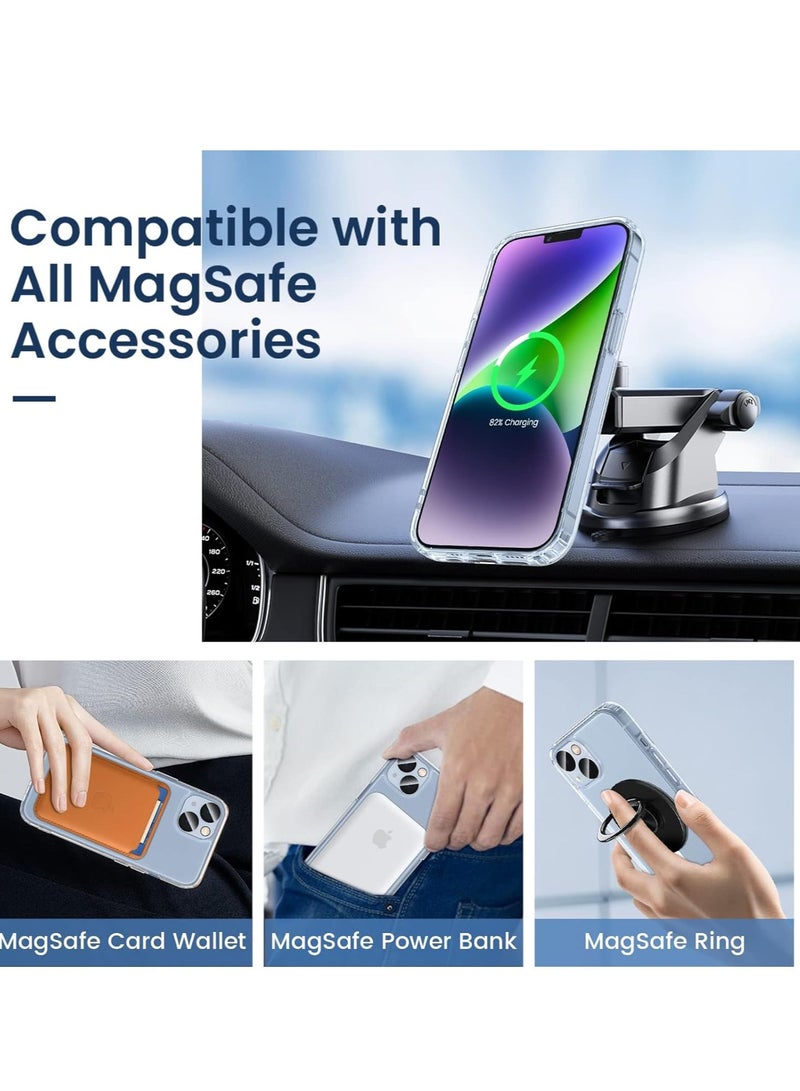 ELTRAZONE [Super 5-in-1] Magnetic Case for iPhone 15 6.1" 2023, [2 Pack Screen Protector + 2 Camera Lens Protector] Yellowing Resistance Clear Ma-gs-afe Case for iPhone 15 5G (iPhone 15, Clear) - Image 3