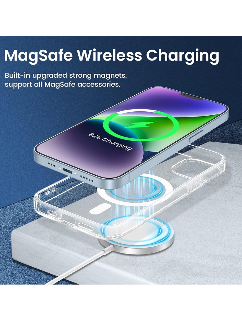 ELTRAZONE [Super 5-in-1] Magnetic Case for iPhone 15 6.1" 2023, [2 Pack Screen Protector + 2 Camera Lens Protector] Yellowing Resistance Clear Ma-gs-afe Case for iPhone 15 5G (iPhone 15, Clear) - Image 2