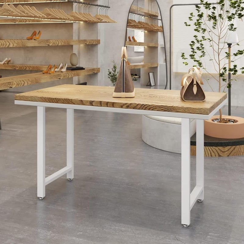 Ventuos Metal Table Legs Heavy Duty Square Iron Metal Desk Legs Set of 2 28 Height 18 Wide Furniture LegsDining Table LegsIndustrial Table LegsOnly Legs Without Board White - Image 5
