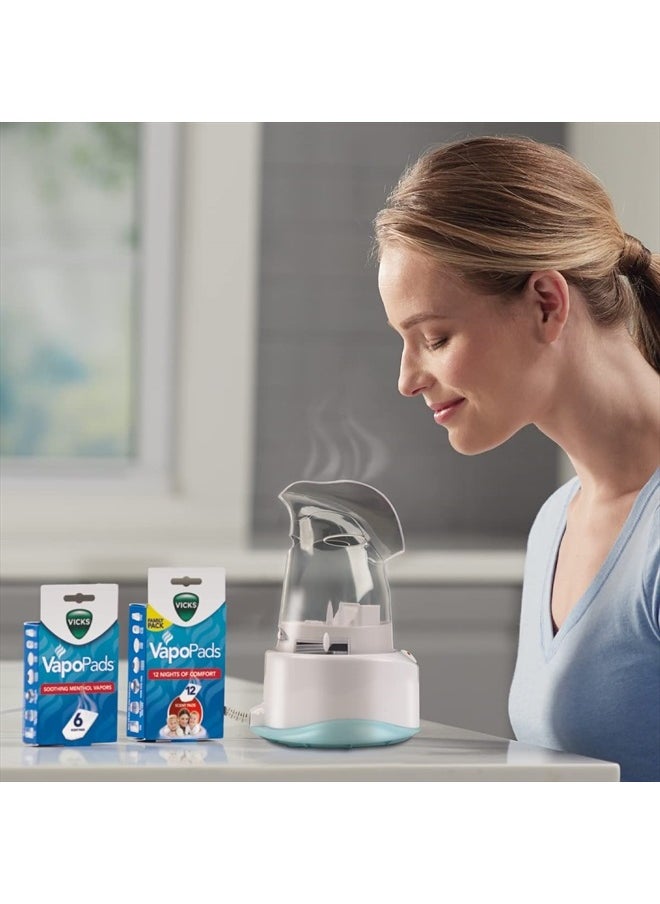 Vicks - V1200 Personal Steam Inhaler with Soft Face Mask for Targeted Steam Relief, Aids with Sinus Problems, Congestion, Cough, Use with Soothing Menthol Vicks VapoPads - Image 1