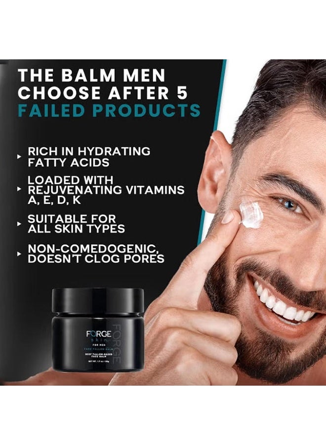 Forge Skin Men's Beef Tallow Balm for Skin | Beef Tallow for Skin Face Mens Skin Care Cream Facial Skincare Face Moisturizer for Men-56.7g - Image 3