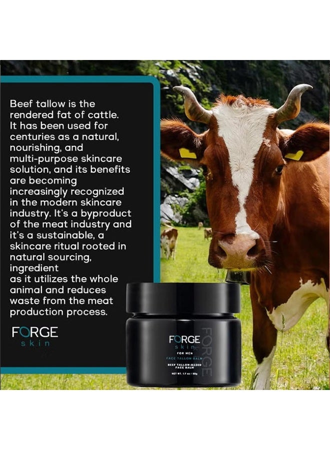 Forge Skin Men's Beef Tallow Balm for Skin | Beef Tallow for Skin Face Mens Skin Care Cream Facial Skincare Face Moisturizer for Men-56.7g - Image 4