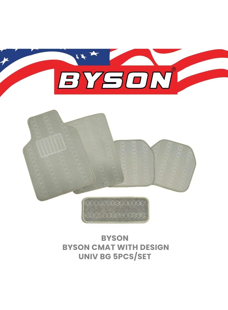 BYSON Durable Auto Universal 5 Pieces Car Mats with Diamond Design - Luxury Waterproof All Weather Floor Mats for Sedans and SUVs, Anti-Slip Interior Protection, Easy to Clean Car Accessories