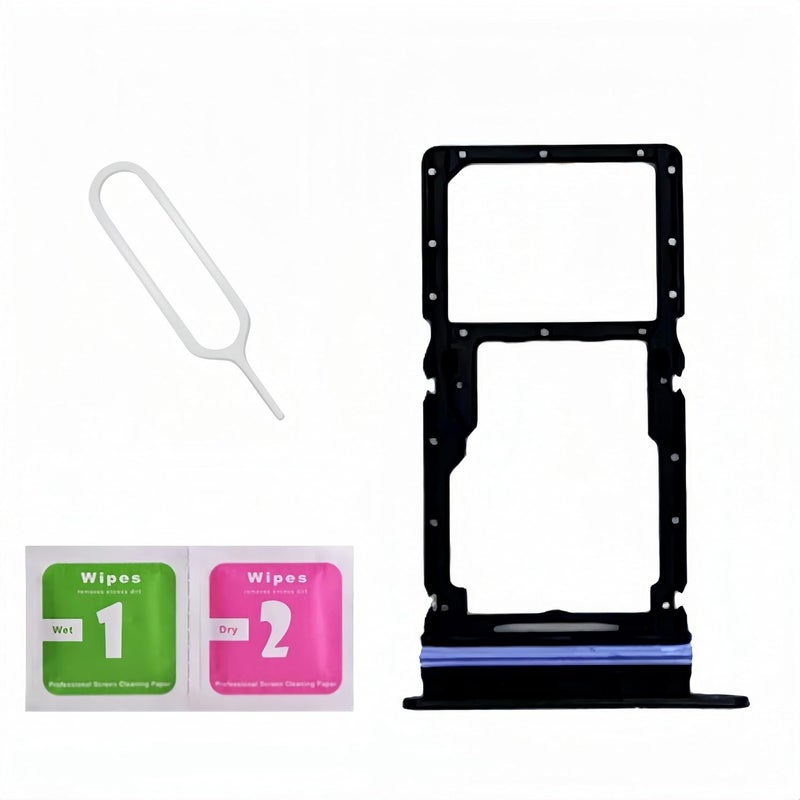 LNONLS Store حامل بطاقة SIM مزدوجة لبديل درج بطاقة SIM Galaxy A16 4G لجهاز Samsung Galaxy A16 4G SM-A165M/DSN مع دبوس فتح درج بطاقة SIM ودرج بطاقة SD باللون الأسود - Image 1