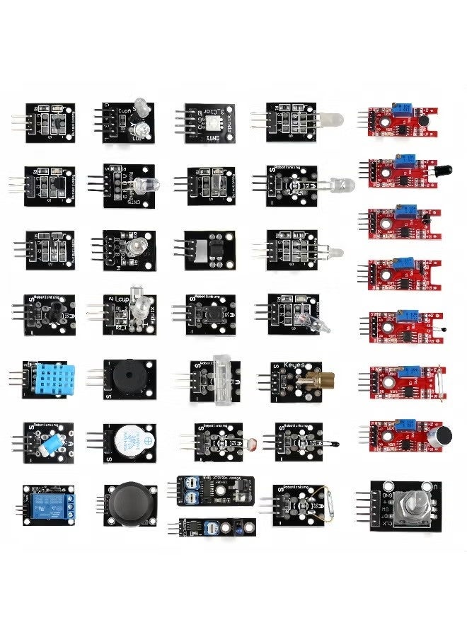 OMEVE 37-in-1 Multicolour Sensor Module Set – Comprehensive Electronic Components Kit - Image 1