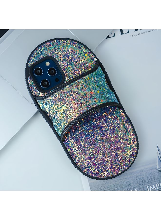 HuHa Case Cover For iPhone 14 Pro Creative Glitter Slipper Design TPU Shockproof Phone Case Green