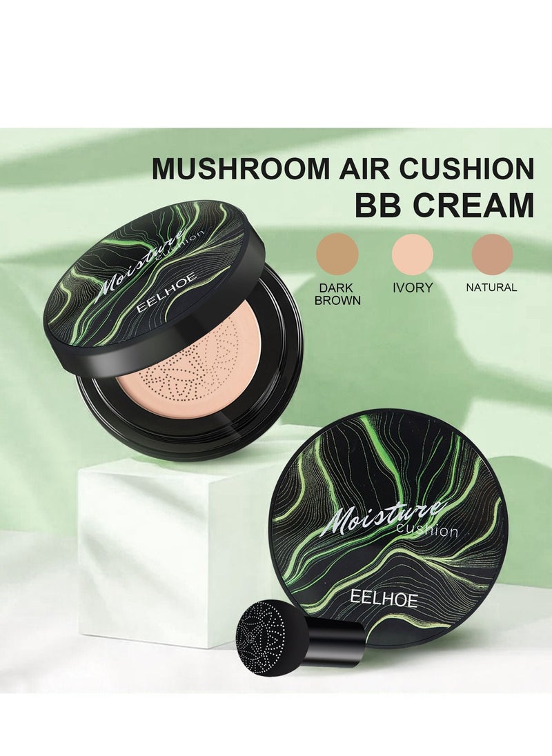 EELHOE Mushroom Head Air Cushion CC Cream - BB Cream Face Makeup Foundation for Mature Skin Moisturizing Concealer Brighten Long-Lasting, Even Skin Tone for All Skin Types  - Image 1