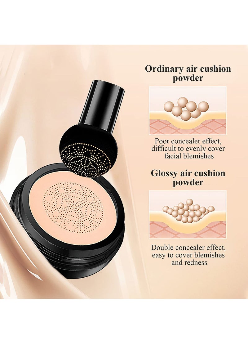 EELHOE Mushroom Head Air Cushion CC Cream - BB Cream Face Makeup Foundation for Mature Skin Moisturizing Concealer Brighten Long-Lasting, Even Skin Tone for All Skin Types  - Image 5