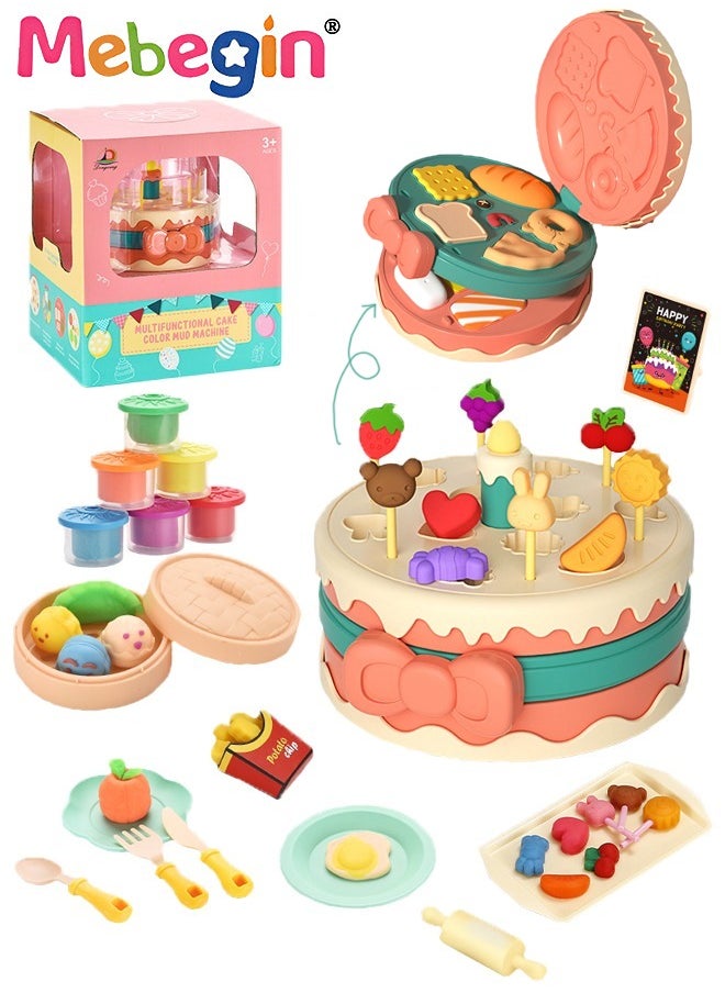 MEBEGIN Playdough Tool Set for Toddlers, 30Pcs Kitchen Creations Birthday Cake Playset and Hamburger Maker Machine Play dough Kit for Toddlers,Boys and Girls Dough Birthday for Kids  - Image 1