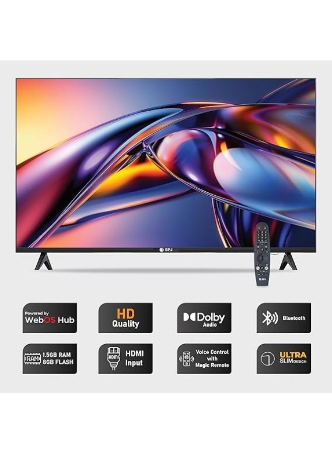 SPJ 32-Inch HD Smart LED TV – WebOS Platform, Dolby Audio, Magic Remote, Apple AirPlay, Built-in Wi-Fi, HDMI & USB Ports, YouTube/Netflix/Prime Apps – Black | 1-Year Warranty - Image 1