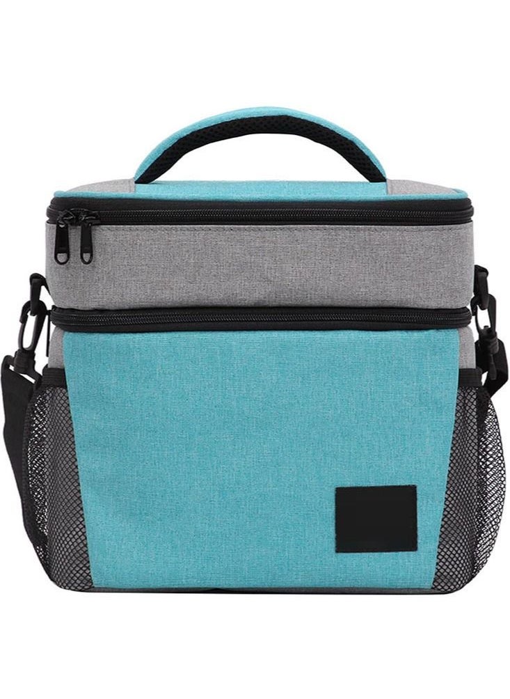 Perfii Adjustable Shoulder Strap Insulated Lunch Bag 8L Dual Zipper Wide Open Leakproof Cooler and Warmer Thermal Lunch Tote for Office Camping Hiking Outdoor Picnic and Beach Use  - Image 1