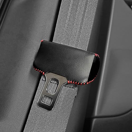 KUNGKIC Car Safety Belt Buckle Covers For 2023 2024 2025 Subaru Crosstrek PU Leather Seat Belt Clips Cover Anti-Scratch Seat Belt Buckle Protector Car Interior Accessories - Image 5