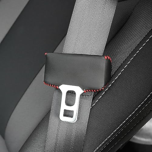 KUNGKIC Car Safety Belt Buckle Covers For 2023 2024 2025 Subaru Crosstrek PU Leather Seat Belt Clips Cover Anti-Scratch Seat Belt Buckle Protector Car Interior Accessories - Image 1