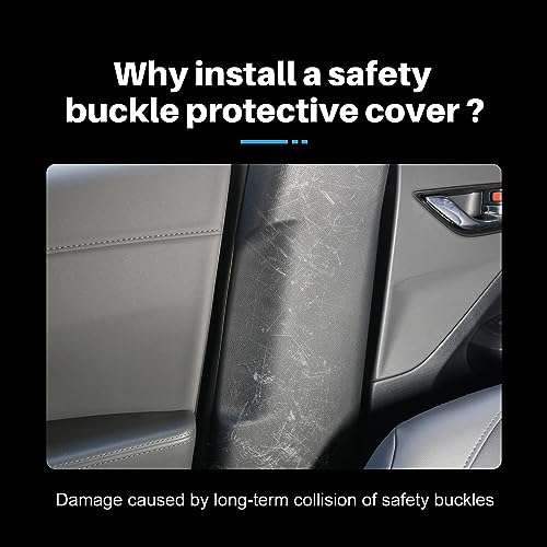 KUNGKIC Car Safety Belt Buckle Covers For 2023 2024 2025 Subaru Crosstrek PU Leather Seat Belt Clips Cover Anti-Scratch Seat Belt Buckle Protector Car Interior Accessories - Image 3