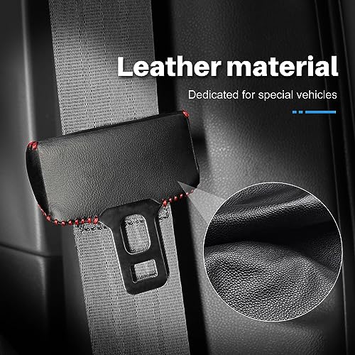 KUNGKIC Car Safety Belt Buckle Covers For 2023 2024 2025 Subaru Crosstrek PU Leather Seat Belt Clips Cover Anti-Scratch Seat Belt Buckle Protector Car Interior Accessories - Image 4