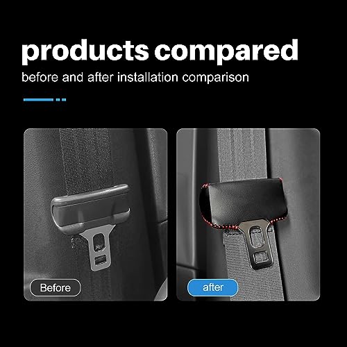 KUNGKIC Car Safety Belt Buckle Covers For 2023 2024 2025 Subaru Crosstrek PU Leather Seat Belt Clips Cover Anti-Scratch Seat Belt Buckle Protector Car Interior Accessories - Image 2