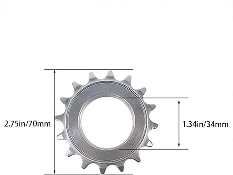 klarako Single Speed Freewheel One-Speed Cycling Replacement Accessory Bicycle Flywheel 16T Bicycle Flywheel, Silver - Image 2