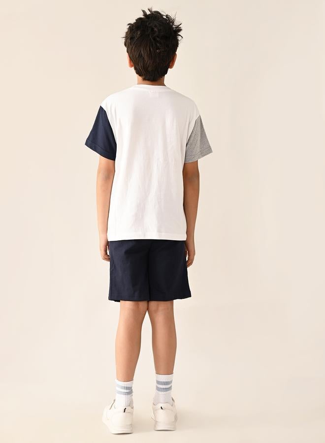 LILPICKS Boat Printed T-shirt with Drawstring Short Set - Image 3