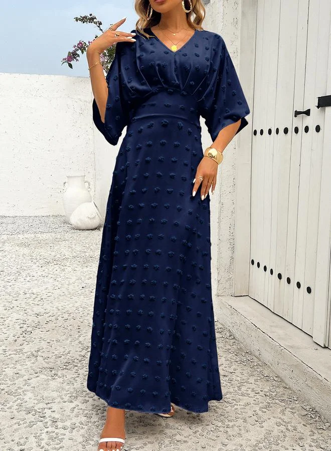 تايك تو Dots Detail V Neck Maxi Dress by Styli