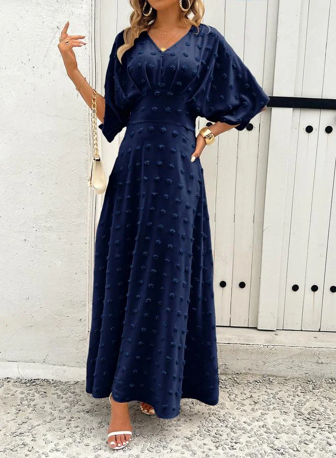 تايك تو Dots Detail V Neck Maxi Dress by Styli