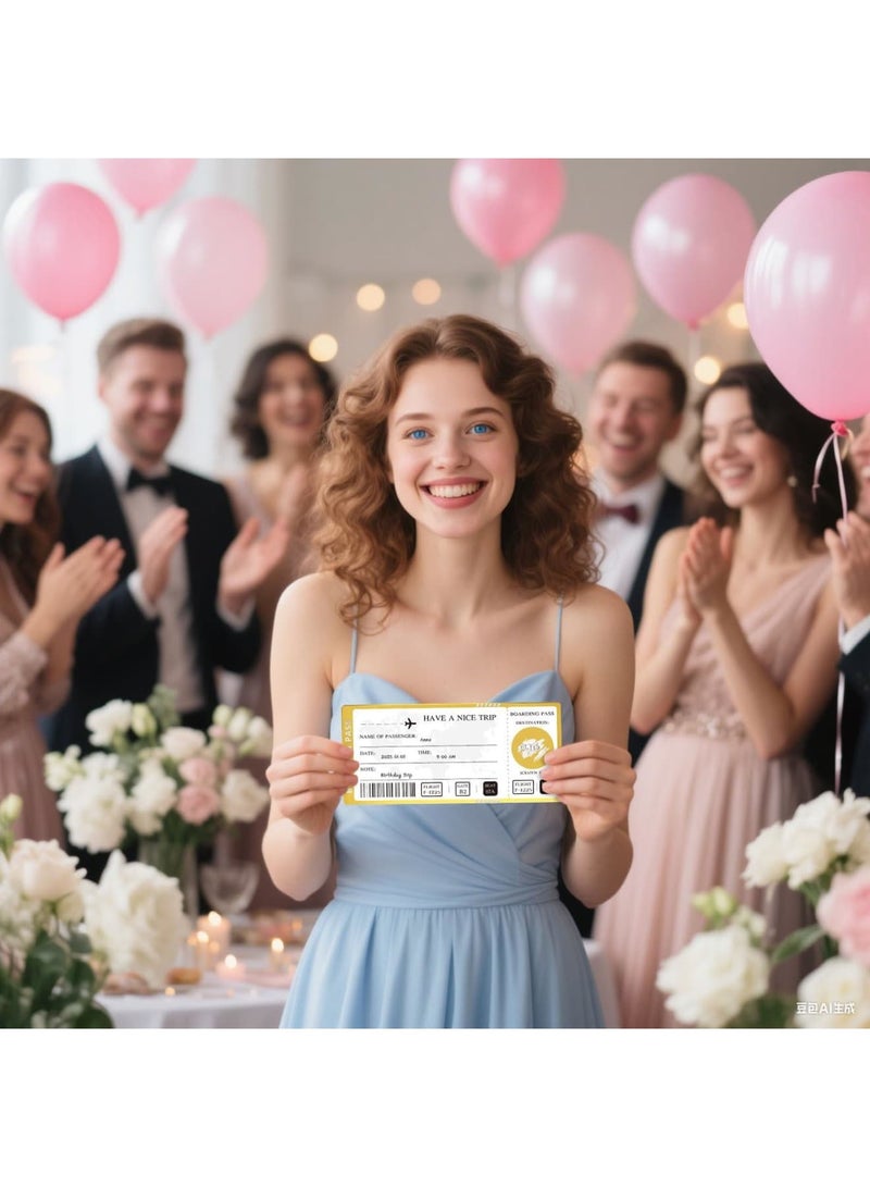 SYOSI Golden Ticket Scratch Off with Envelopes and Seal, Golden Scratch Off Cards for Air Ticket Gift, Gold Surprise Gifts Tickets for Valentine's Day Birthday Girlfriends Vacation Couple Dating （1 PC） - Image 5