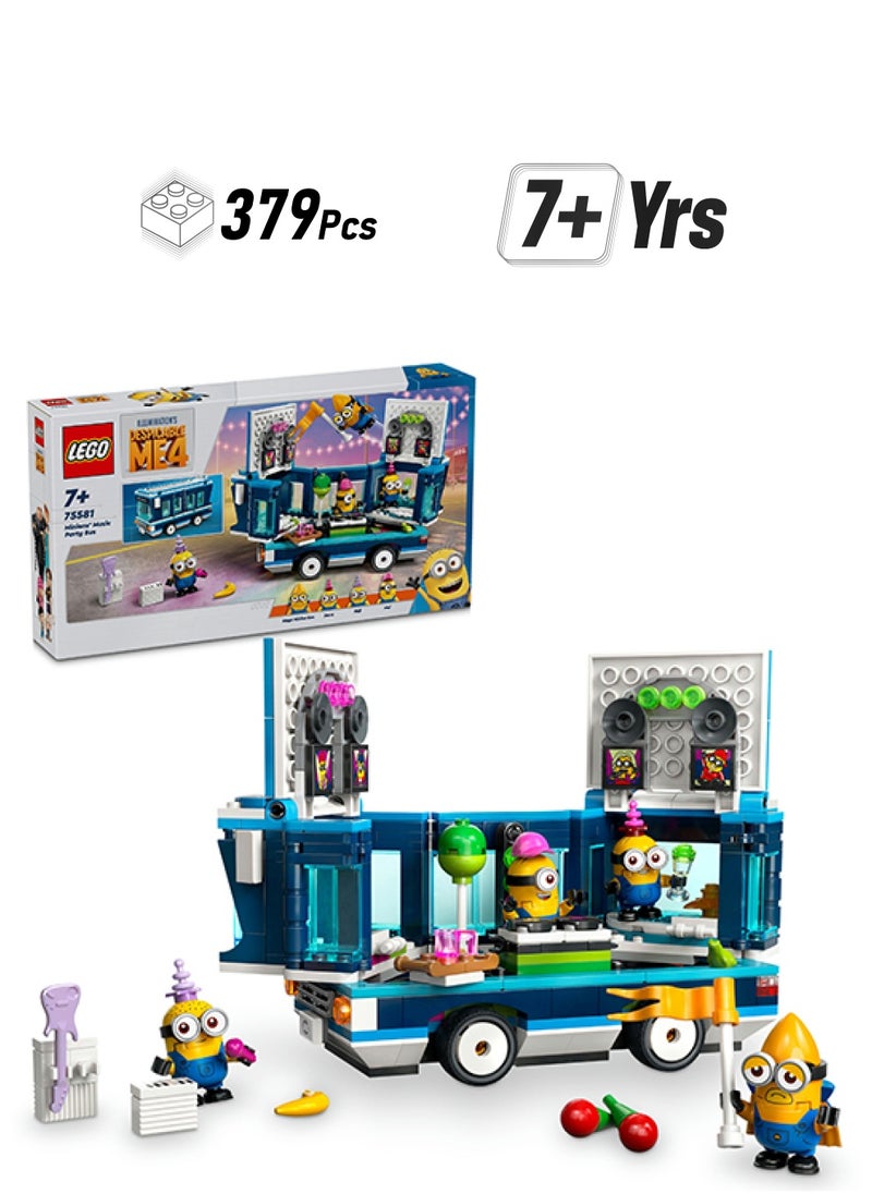 LEGO 75581 حافلة حفلة موسيقية لميونيونز من أنا الحقير 4، لعبة بناء إبداعية للأطفال، مجموعة لعب أنا الحقير 4 مع إضاءة ممتعة، هدية للأولاد والبنات من عمر 7 سنوات وما فوق  - Image 1