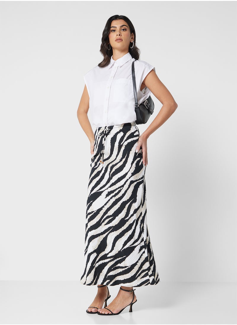 VERO MODA Tie Waist Detail Printed Skirt  - Image 1