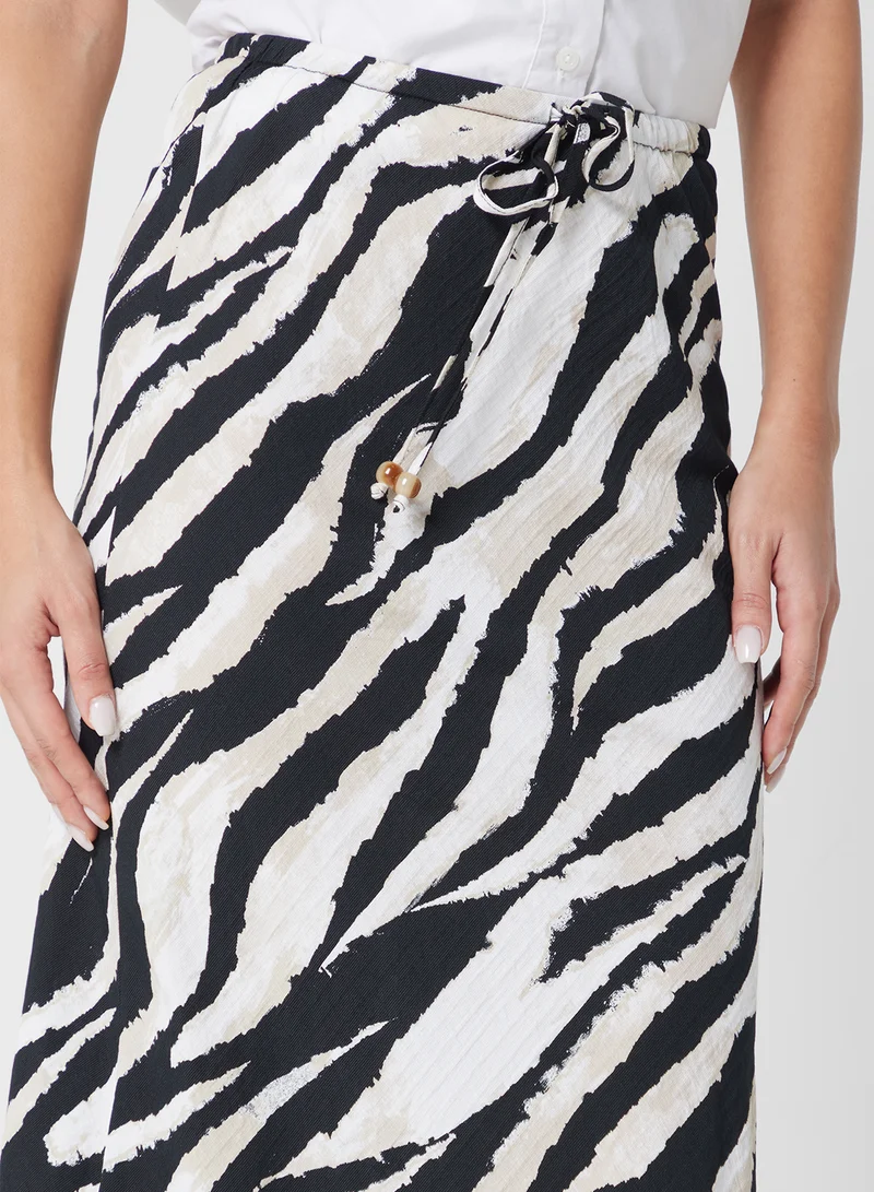 VERO MODA Tie Waist Detail Printed Skirt