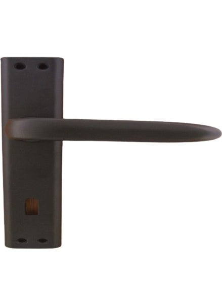 Oslo Matte Black Mirrored Door Handle WC (Left)  - Image 1