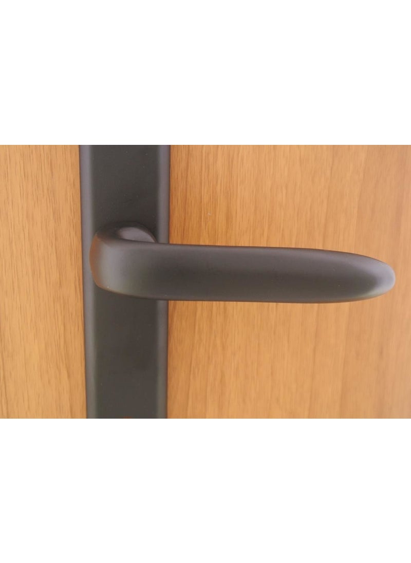 Oslo Matte Black Mirrored Door Handle WC (Left)  - Image 3