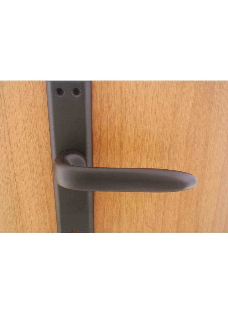 Oslo Matte Black Mirrored Door Handle WC (Left)  - Image 2