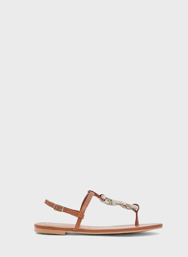 ELLA Cross-Over Flat Slingback Sandal