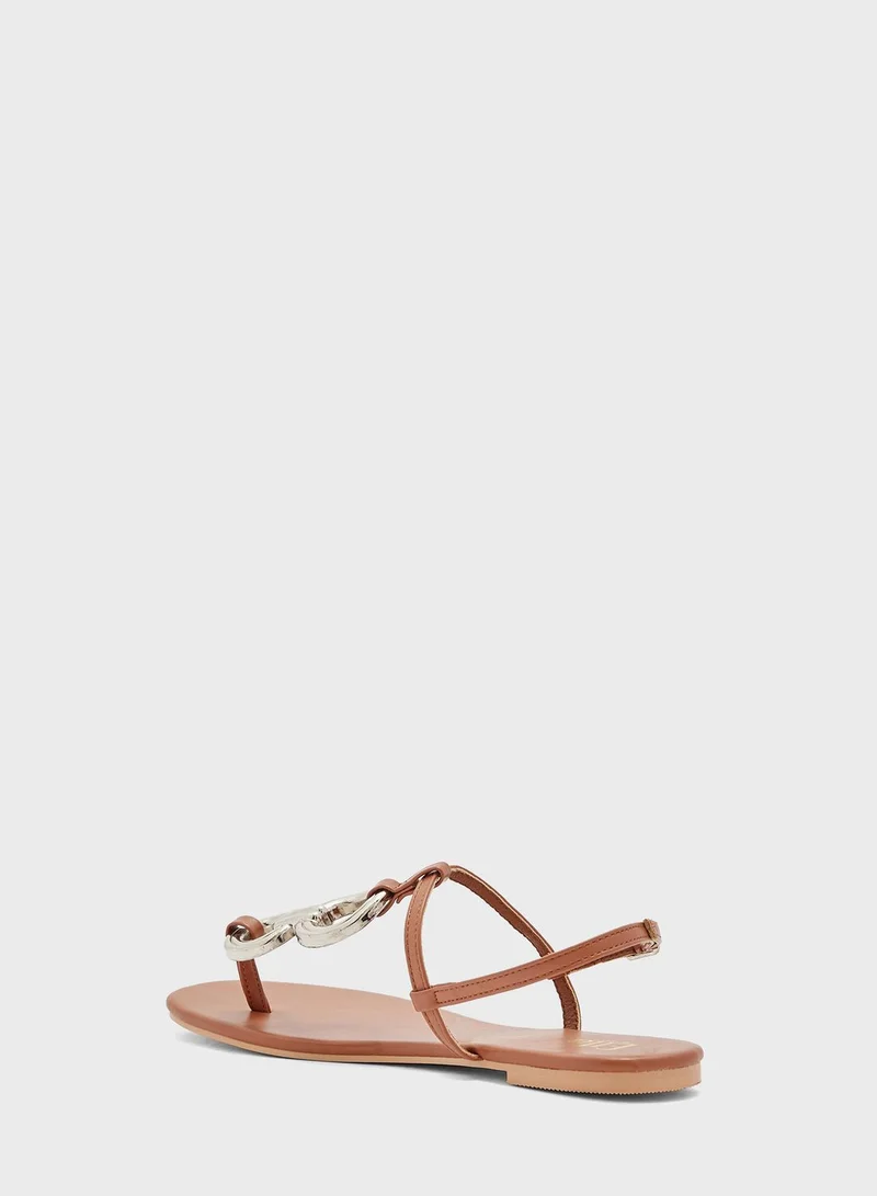 ELLA Cross-Over Flat Slingback Sandal