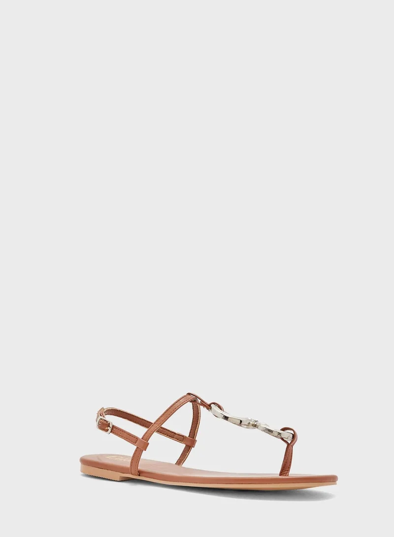 ELLA Cross-Over Flat Slingback Sandal