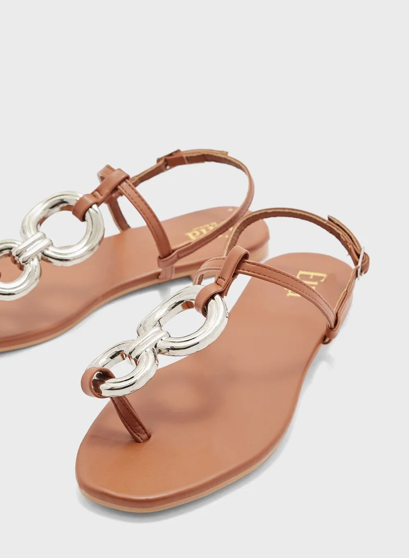 ELLA Cross-Over Flat Slingback Sandal