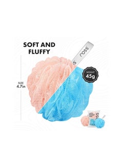 ROSS Ross Large Bath Loofah Sponge Scrubber Exfoliator For High Lather Cleansing (Peach And Blue)  - Image 2