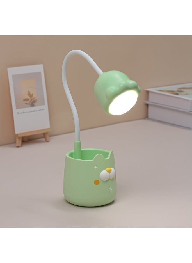 Generic LED Desk Lamp,3 Colors Dimming Brightness Touch Control USB Table Lamps,Eye-Caring Study Desk Lamp with Pen Holder and Phone Stand, Rechargeable Desk Light Gooseneck Lamp for Bedrooms Dorm Home Office（Green）  - Image 2