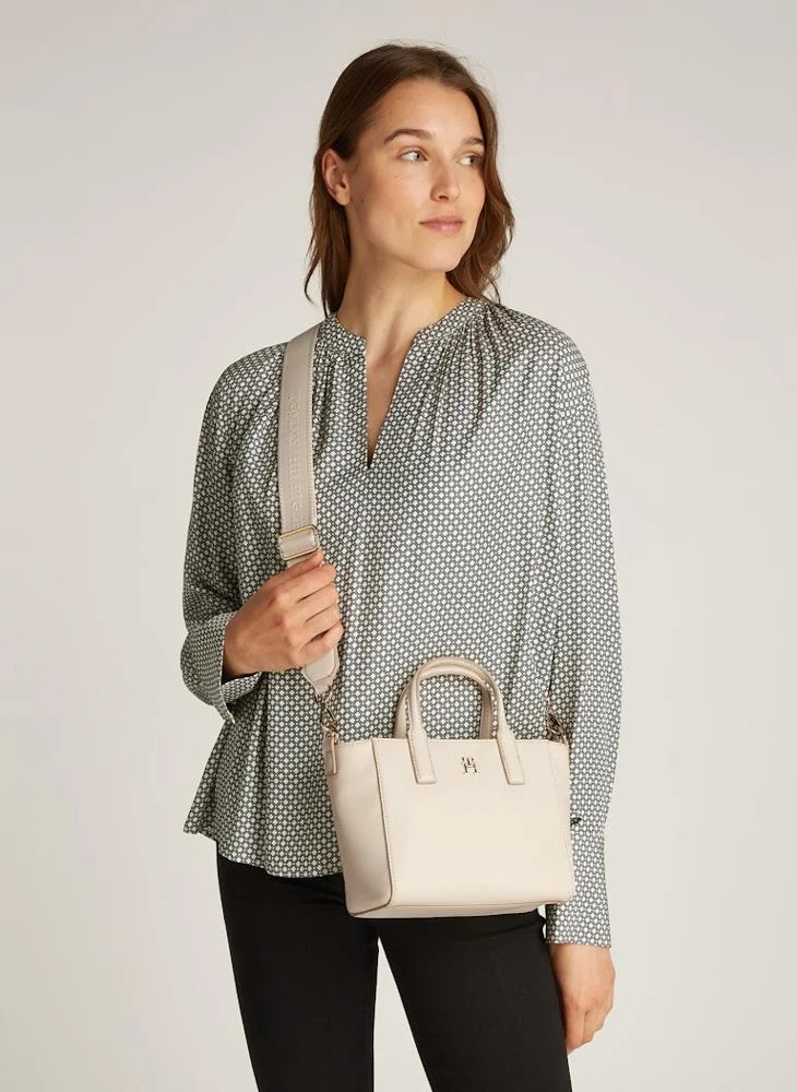 تومي هيلفيغر Logo Detail Zip Over Tote