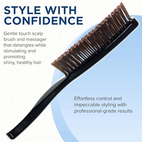 Giorgio Gentle Mini Hair Brush for Men - Dual Length Bristles for Fine and Thick Hair, Scalp Massager, Detangler, and Travel Brush - Image 4