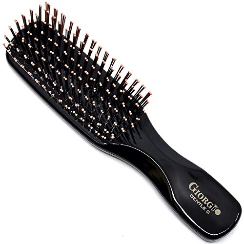 Giorgio Gentle Mini Hair Brush for Men - Dual Length Bristles for Fine and Thick Hair, Scalp Massager, Detangler, and Travel Brush - Image 1