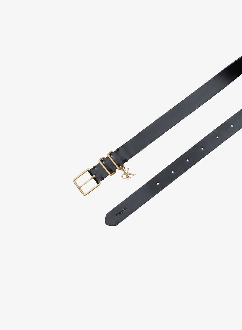 CALVIN KLEIN CK Monogram Charm Leather Belt - Image 3