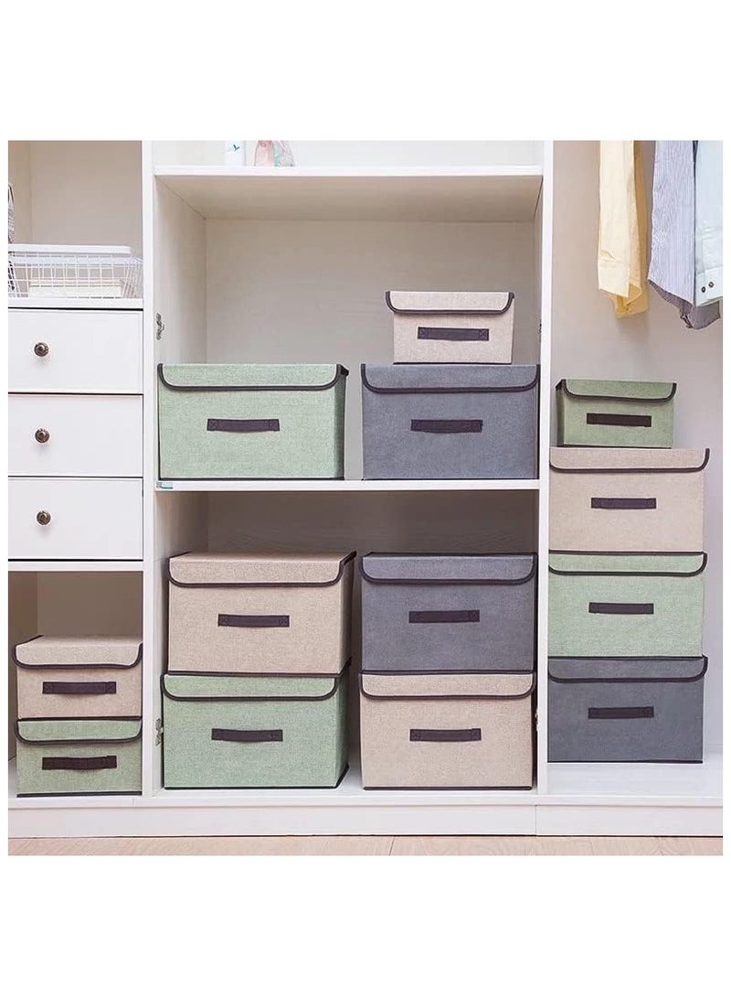 BLOOMING TIME Pack Of 2 Foldable Storage Box With Lid for Clothes, Office, Bedroom, Toys, Living Room (Grey) - Image 4