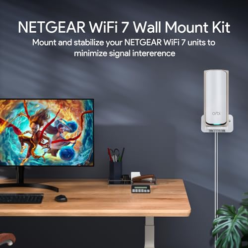 EDUP Orbi WiFi 7 Mesh Wall Mount Kit for Net Gear Orbi 370 970 770 870 360 Series and Nighthawk WiFi 7 Router RS200, RS280S,RS300, RS500, RS600, RS700S -(White, 2 Pack) - Image 3