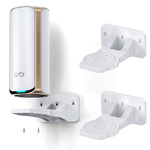 EDUP Orbi WiFi 7 Mesh Wall Mount Kit for Net Gear Orbi 370 970 770 870 360 Series and Nighthawk WiFi 7 Router RS200, RS280S,RS300, RS500, RS600, RS700S -(White, 2 Pack) - Image 1