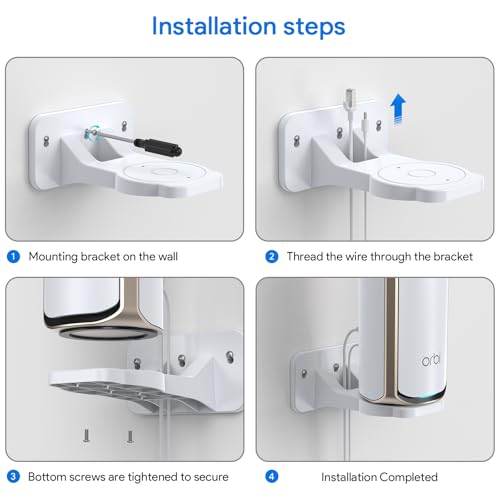 EDUP Orbi WiFi 7 Mesh Wall Mount Kit for Net Gear Orbi 370 970 770 870 360 Series and Nighthawk WiFi 7 Router RS200, RS280S,RS300, RS500, RS600, RS700S -(White, 2 Pack) - Image 5